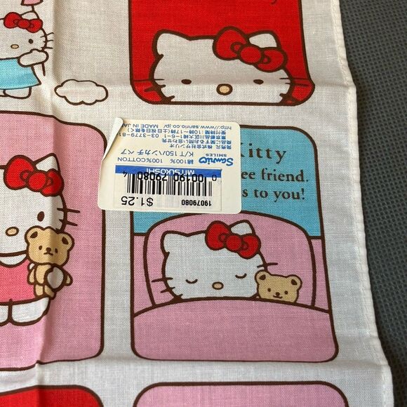 Vintage 2003 Hello Kitty Cotton Handkerchief Lot Of 5 New With Tags-Rare - Picture 11 of 16